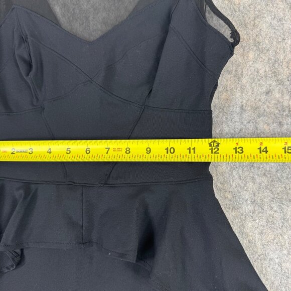 2B Bebe Black Stella Peplum Mini Dress Size XS Stretch Sleeveless Cocktail - Picture 6 of 13